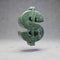 Green marble dollar symbol on concrete background