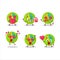 Green marbles cartoon character with love cute emoticon