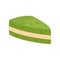 Green matcha cake icon, flat style