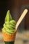 Green Matcha soft ice cream