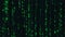 Green matrix rain of digital HEX code