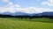 green meadows of Allgau region in Bavaria with Alps in background (Nesselwang, Allgaeu, Germany)