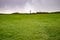 Green meadows in dover castle and viewing city from there