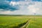 Green Meadows under the blue sky