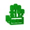 Green Mechanical robot hand icon isolated on transparent background. Robotic arm symbol. Technological concept.