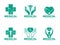 Green Medical and health care logo vector set design