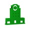 Green Medical hospital building with cross icon isolated on transparent background. Medical center. Health care.