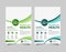 Green medicine brochure for advertising with outline icons