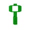 Green Medieval battle hammer icon isolated on transparent background.