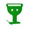 Green Medieval goblet icon isolated on transparent background. Holy grail.