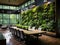 Green meeting room with vertical gardens