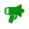 Green Megaphone icon isolated on transparent background. Speaker sign.