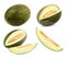 Green melon cut in different shapes