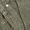 Green mens microvelour pants, pocket detail