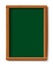 Green menu chalkboard. Wood board frame isolated on white background. Vector illustration design.