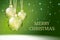 Green merry christmas card background holiday