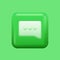 Green Message Icon. Isolated 3D Texting Button