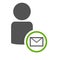 Green Message icon with people symbol