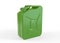 Green metal jerrycan isolated on a white background