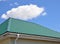 Green Metal Roof and Rain Gutter House Exterior