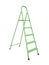 Green metal stepladder isolated over white