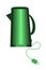 Green metallic electric kettle