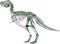 Green metallic Tyrannosaurus rex Skeleton