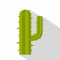 Green mexican cactus icon, flat style