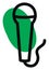 Green microphone, icon