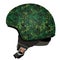 Green military helmet