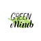 Green mind text sticker. Zero waste and stop the pollution concept. Trendy lettering phrase, typography poster. Label, t-shirt,