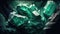 Green mineral emerald. Crystal gemstone texture background