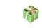 Green mini gift box with gold ribbon