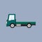 Green Mini Truck without Load Isolated