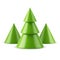 Green minimalist geometric Christmas tree forest winter holiday traditional festive 3d icon vector