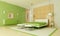 Green modern bedroom