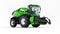 Green modern combine on a white background. 3d rendering.