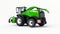 Green modern combine on a white background. 3d rendering.