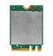 Green modern fast wifi bluetooth M2 PCIE module chip card for notebook laptop computer isolated white background. pc hardware