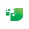 Green modern leaf digital pixel logo design