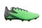 Green modern soccer boots isolated on white background. Leather football boot isolated. Professional athletics training shoes.