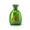 Green money bag with Dollar sign