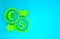Green Money exchange icon isolated on blue background. Euro and Dollar cash transfer symbol. Banking currency sign