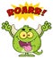 Green Monster Cartoon Emoji Character Roaring