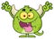 Green Monster Cartoon Emoji Character Scaring