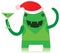 Green Monster in Christmas Outfit