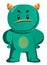 Green monster is insulted vector illustration