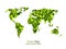 Green mosaic world map