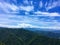 Green mountain chain under blue sky