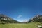 Green mountain meadow panorama in tyrol